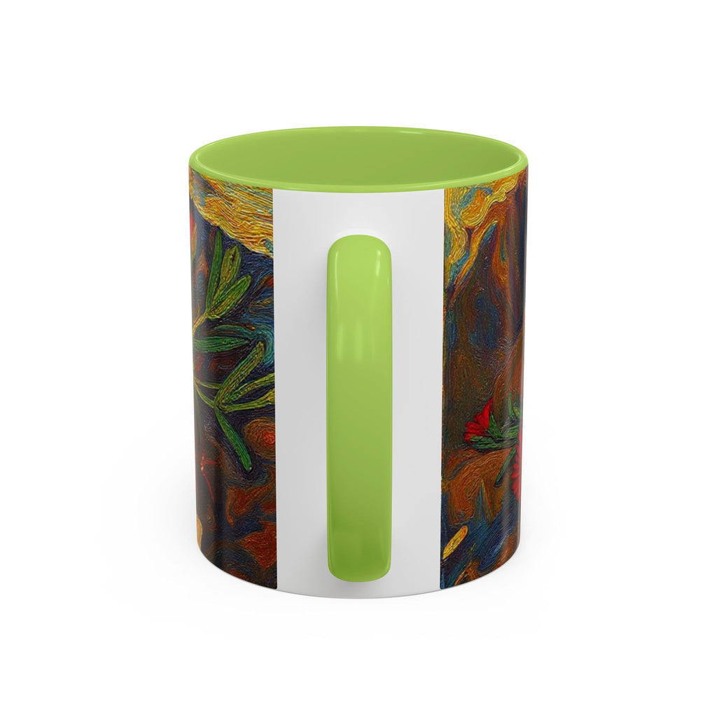 Floral Red Portulaca Accent Coffee Mug (11/15oz)
