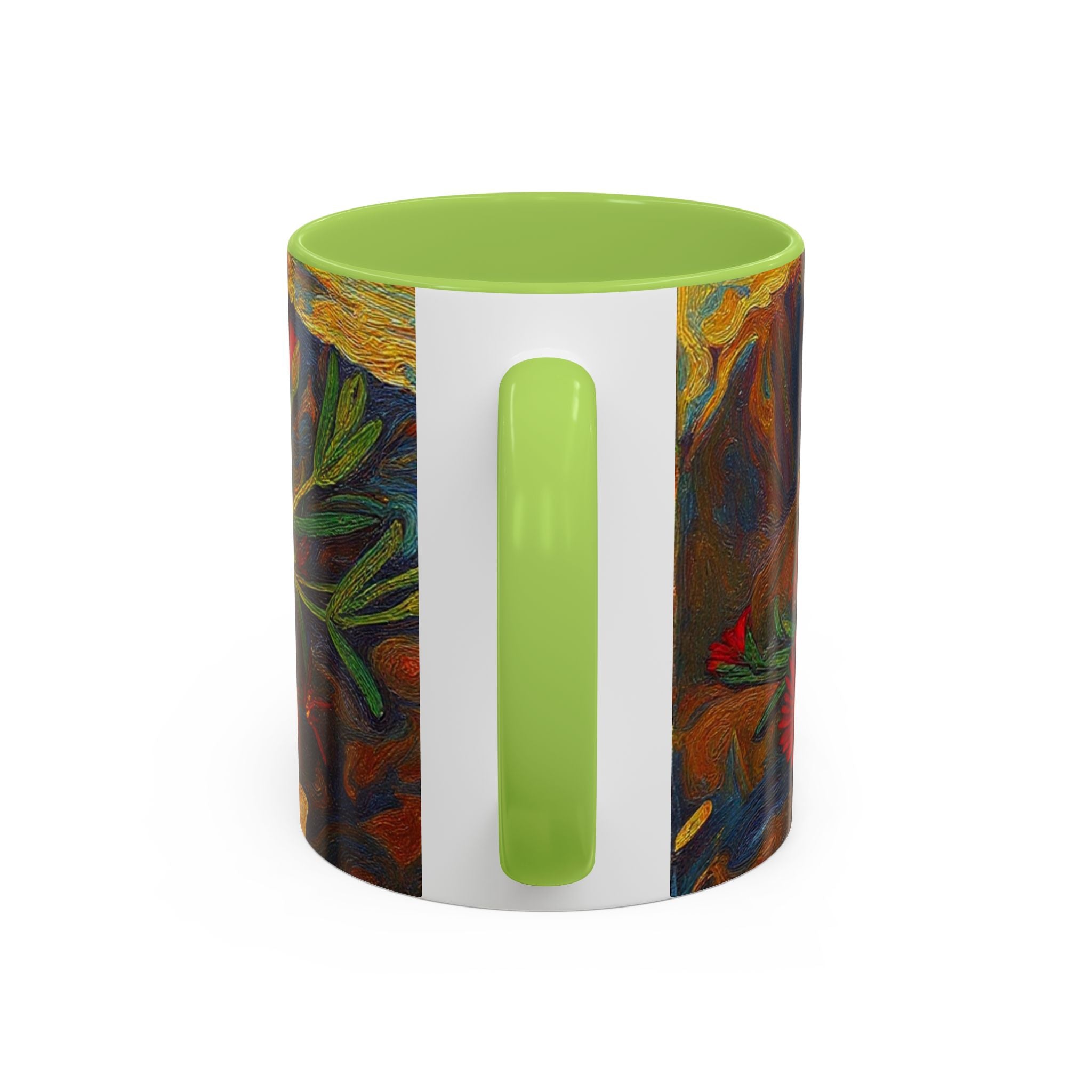 Floral Red Portulaca Accent Coffee Mug (11/15oz)