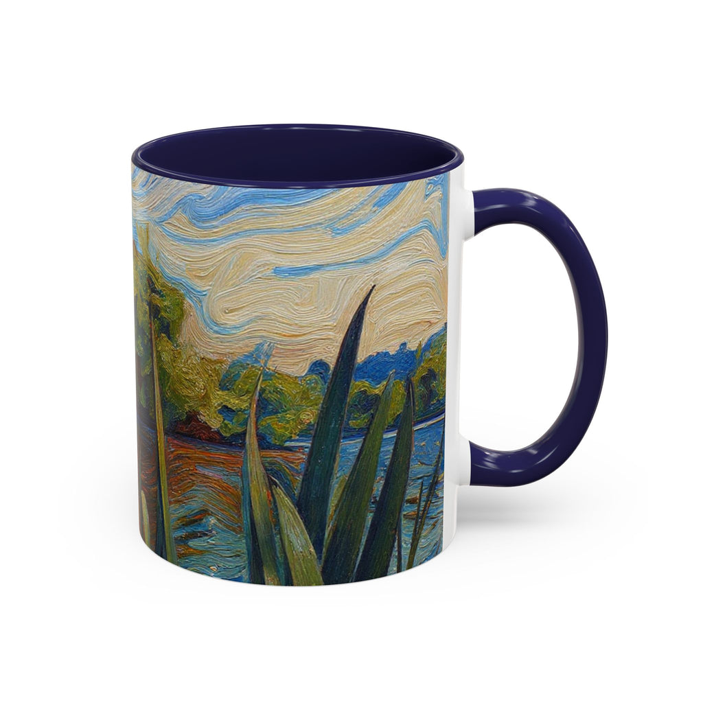 Scenic Lakeside Art Mug — Van Gogh‑Style Nature Coffee Cup (11/15oz)