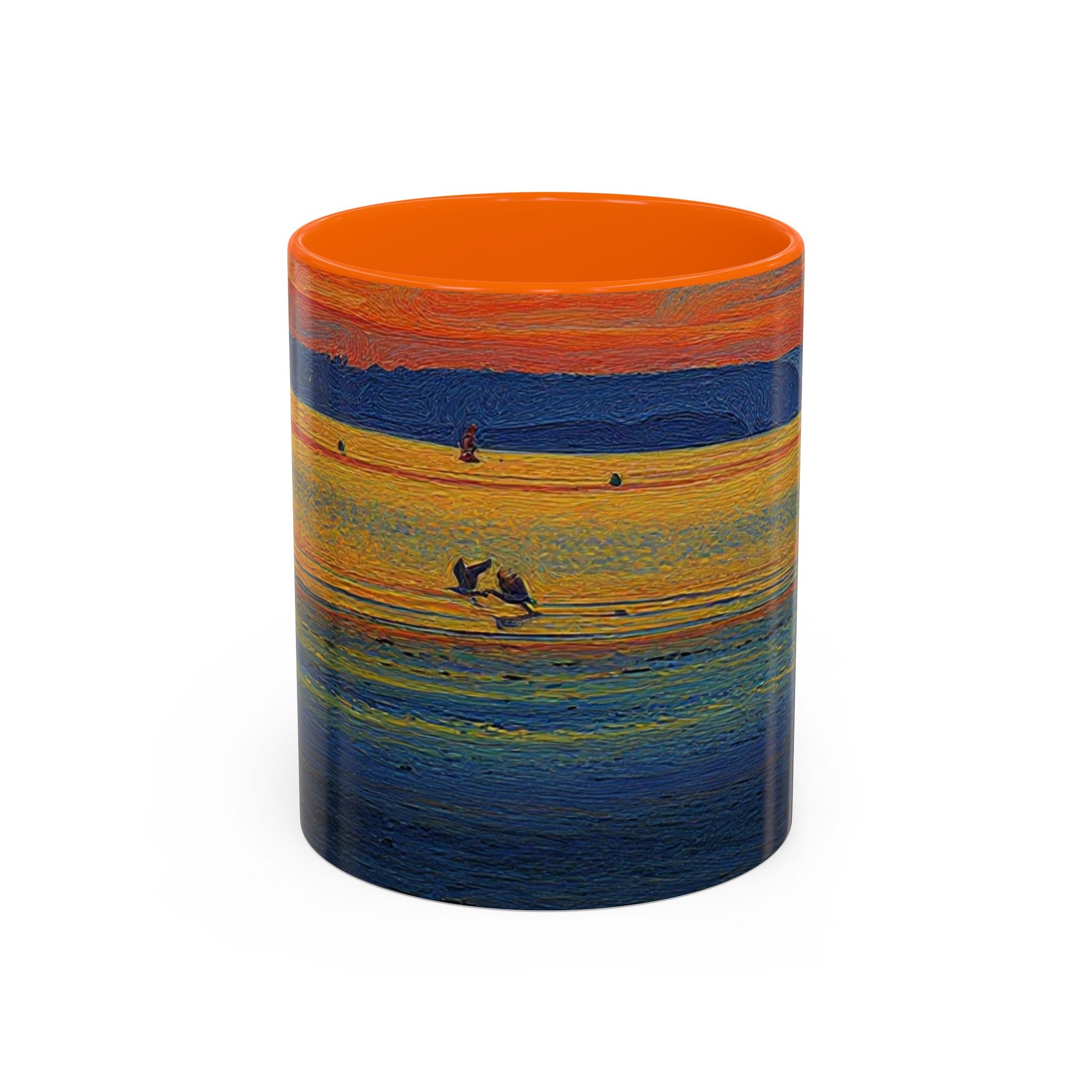 Sunset Harbor Accent Coffee Mug — Ocean Sunset Art