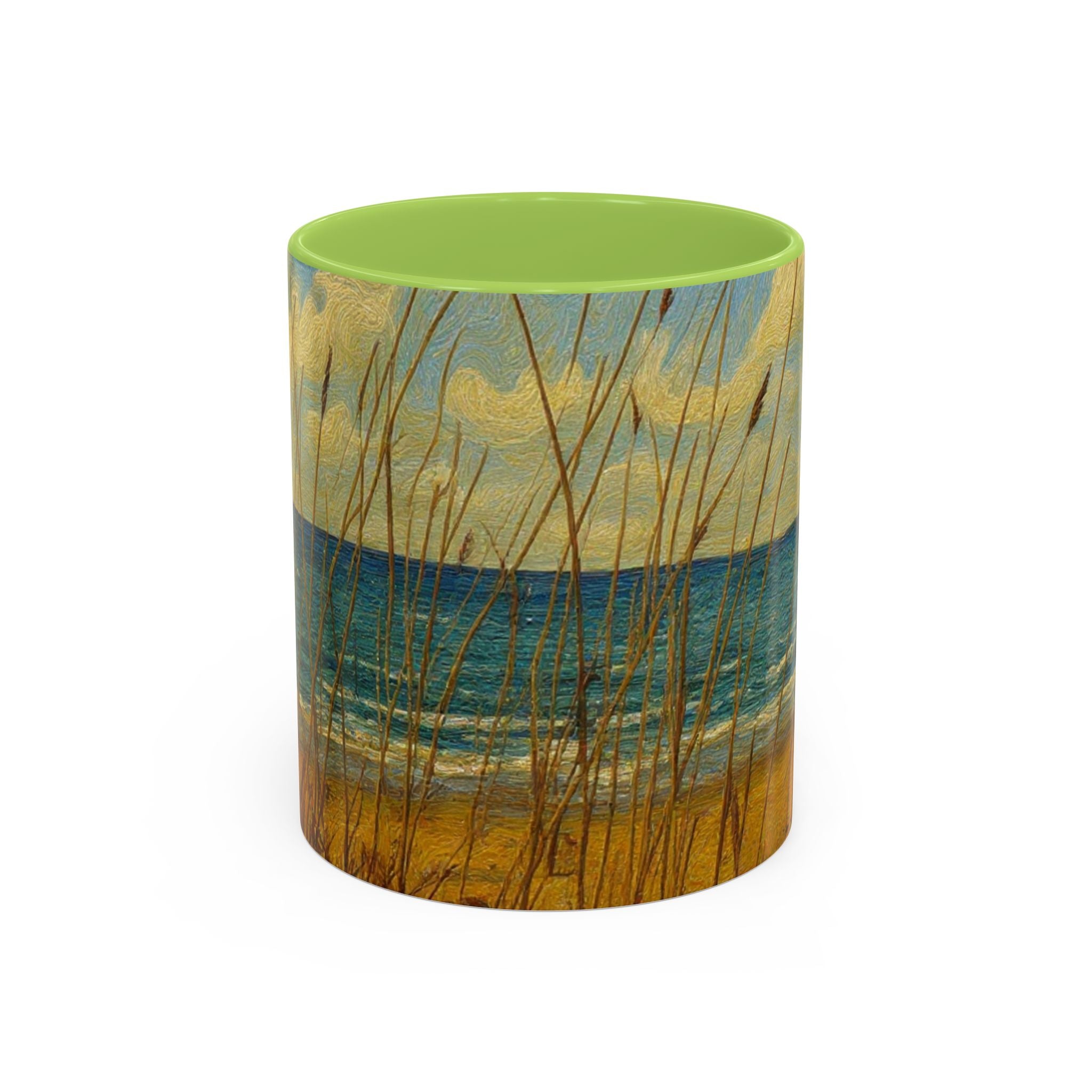 Coastal Beach Scene Accent Coffee Mug — Sea Dunes 11/15oz