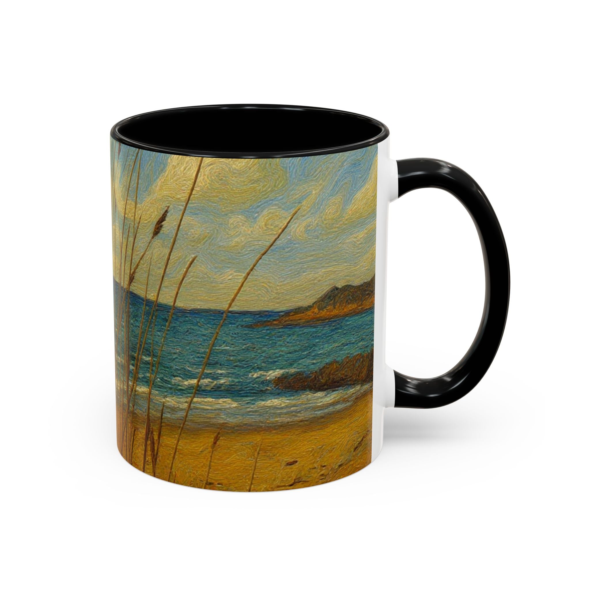 Coastal Beach Scene Accent Coffee Mug — Sea Dunes 11/15oz