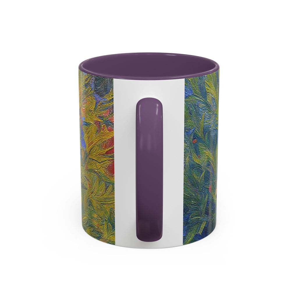 Floral Art Accent Coffee Mug — Blue Wildflower Garden Design (11/15oz)
