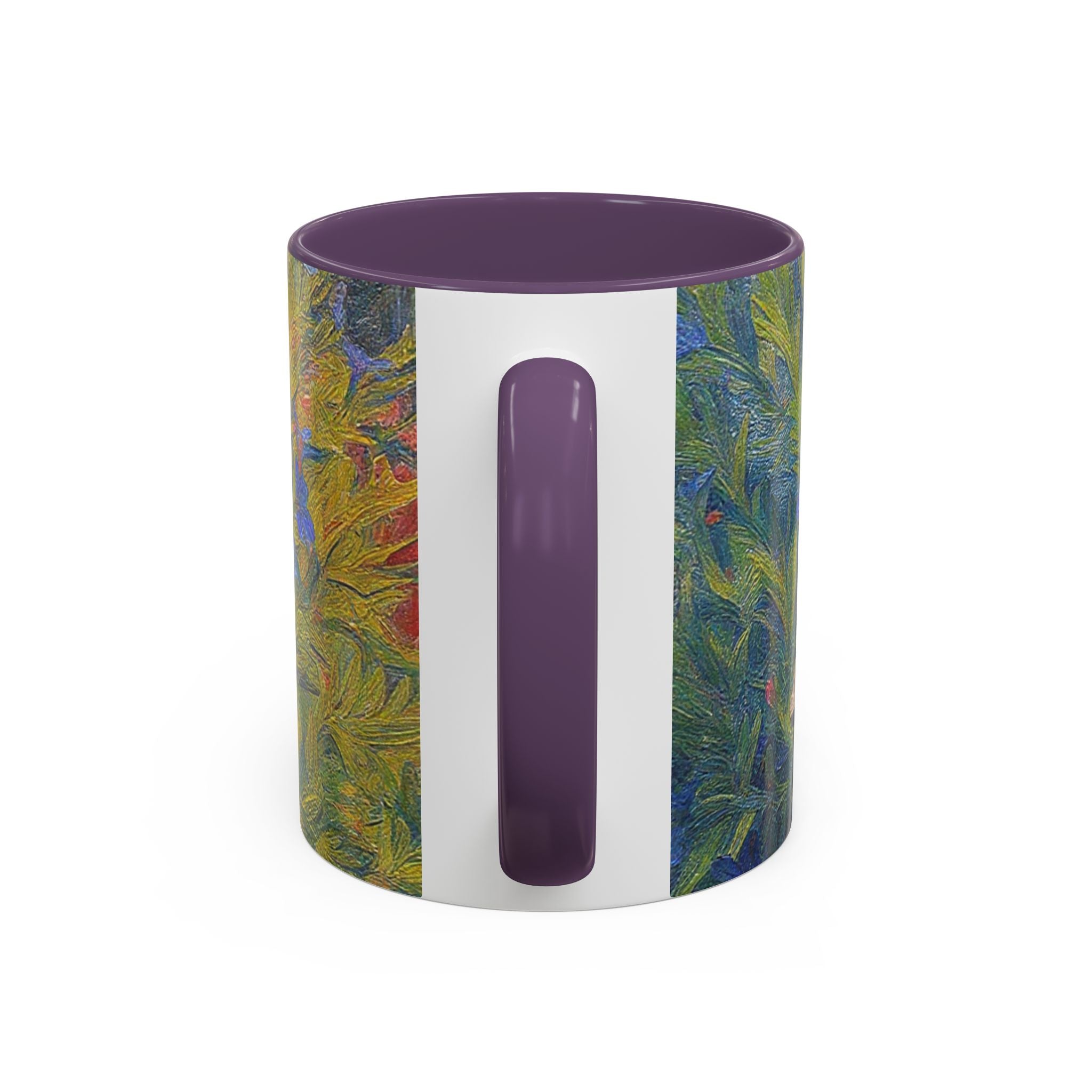 Floral Art Accent Coffee Mug — Blue Wildflower Garden Design (11/15oz)