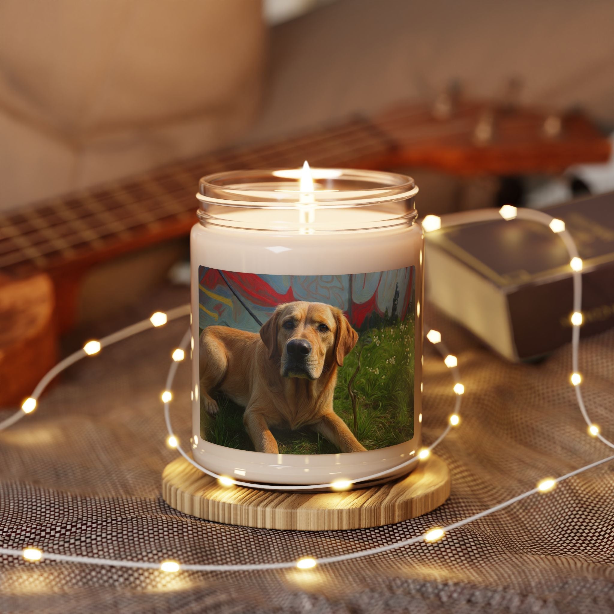 Soy Candle — Golden Retriever Photo Scented Candle (9oz)