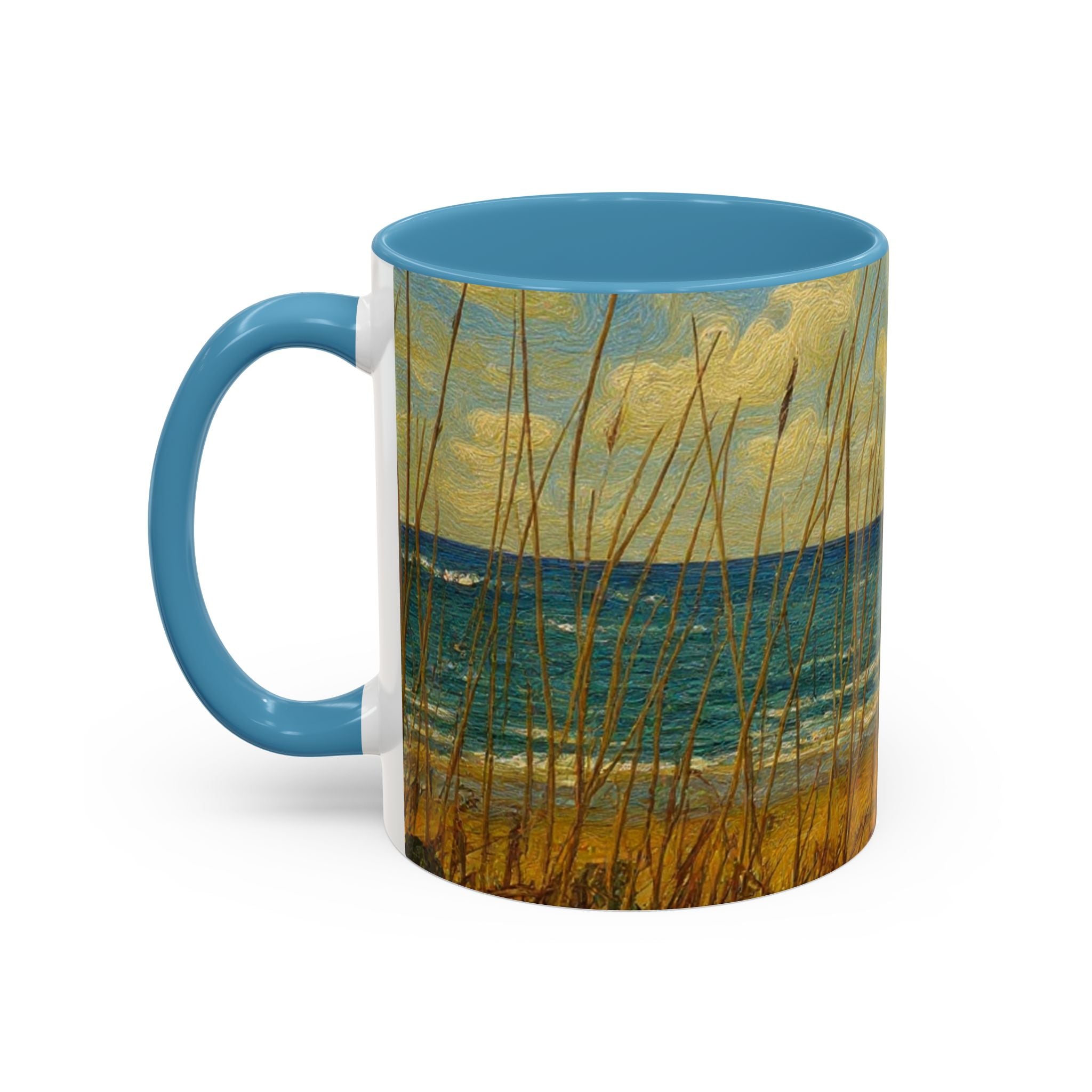 Coastal Beach Scene Accent Coffee Mug — Sea Dunes 11/15oz