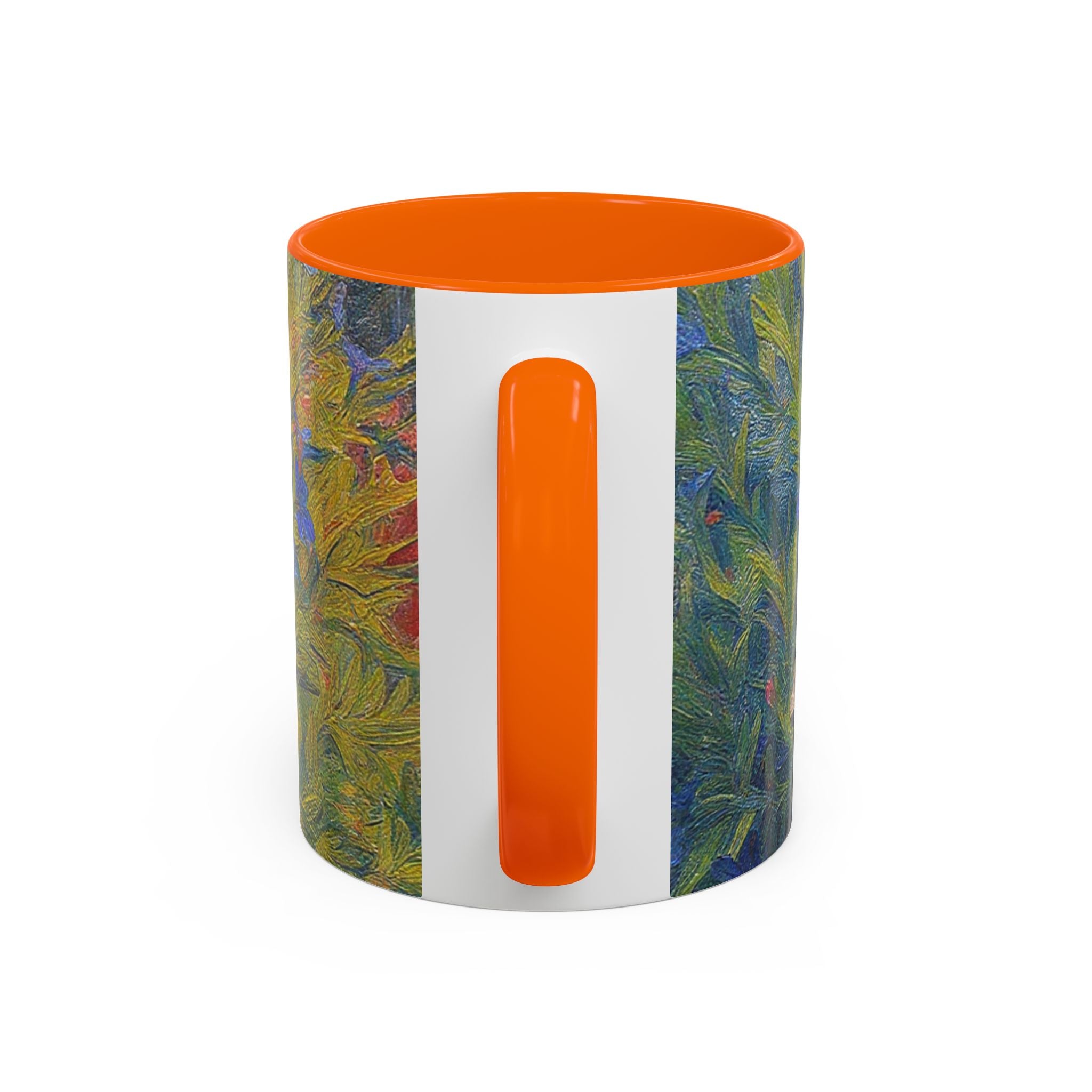 Floral Art Accent Coffee Mug — Blue Wildflower Garden Design (11/15oz)
