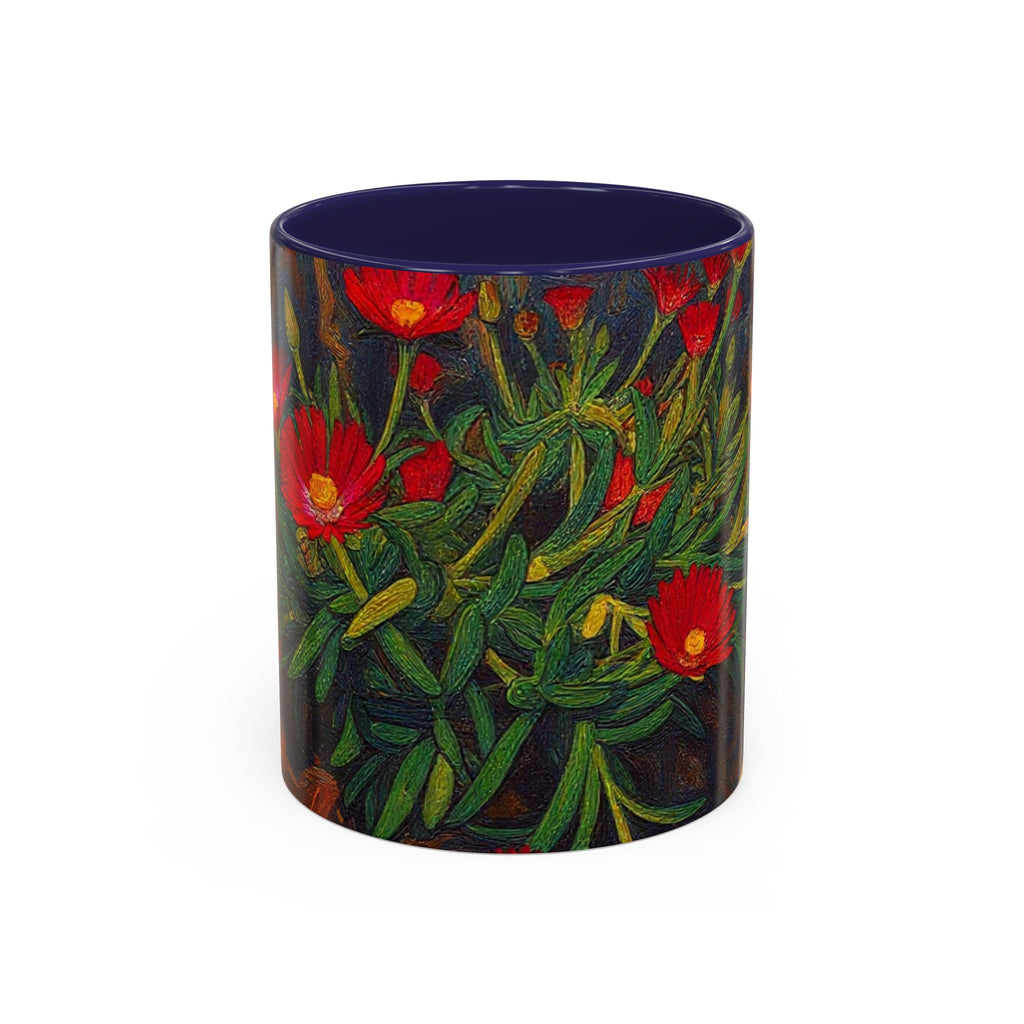 Floral Red Portulaca Accent Coffee Mug (11/15oz)