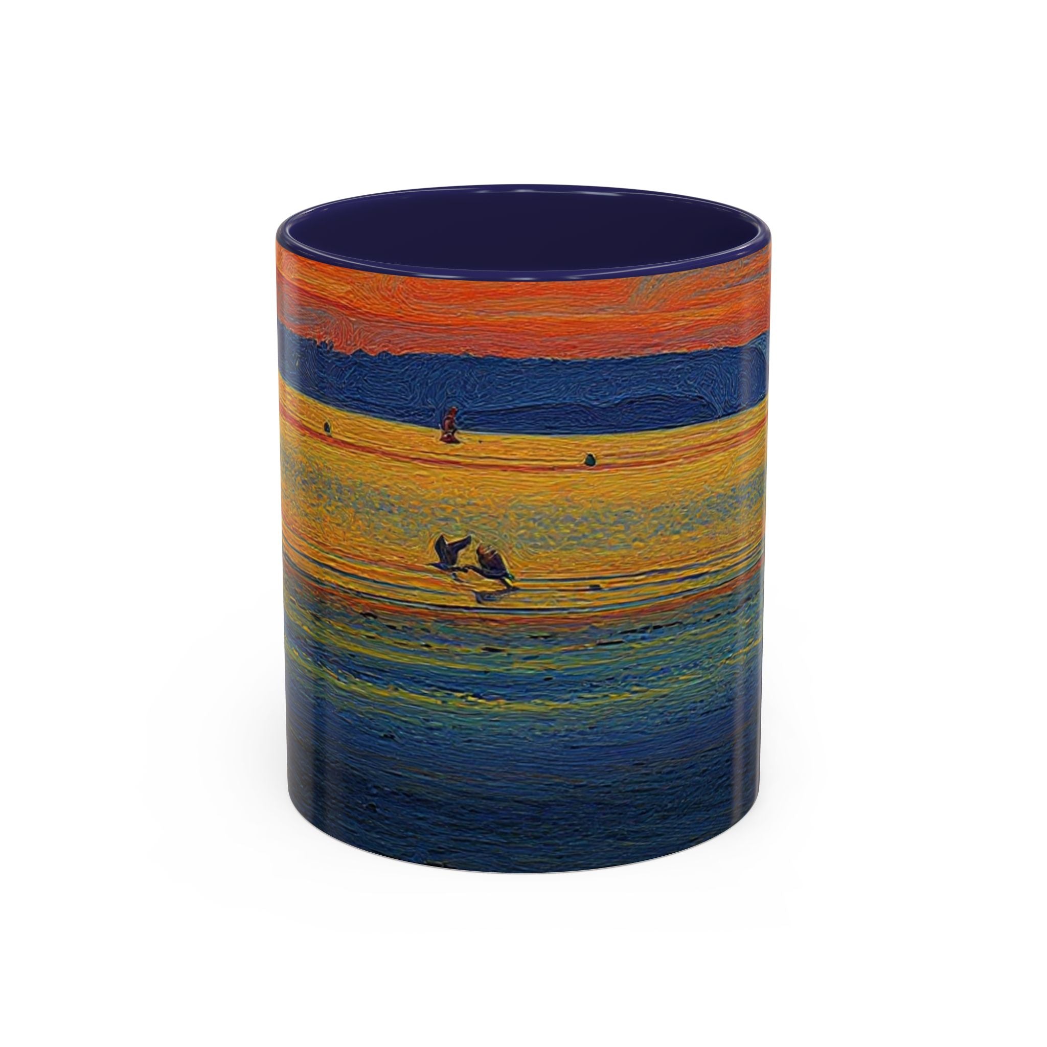 Sunset Harbor Accent Coffee Mug — Ocean Sunset Art
