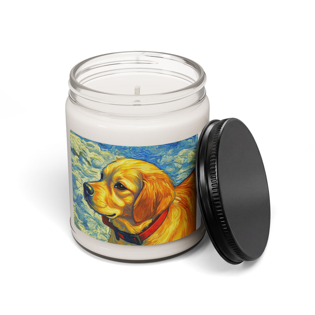 Golden Retriever Art Candle — 9oz Scented Soy Jar