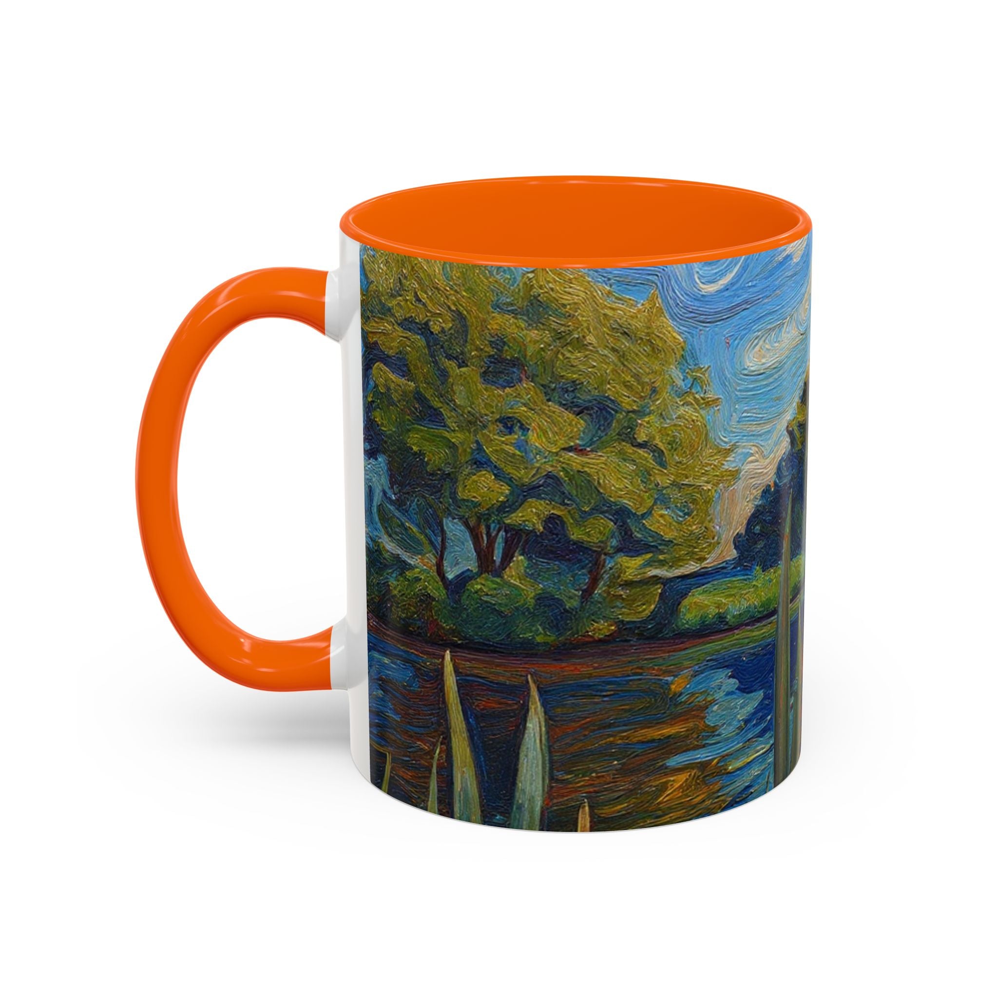 Scenic Lakeside Art Mug — Van Gogh‑Style Nature Coffee Cup (11/15oz)