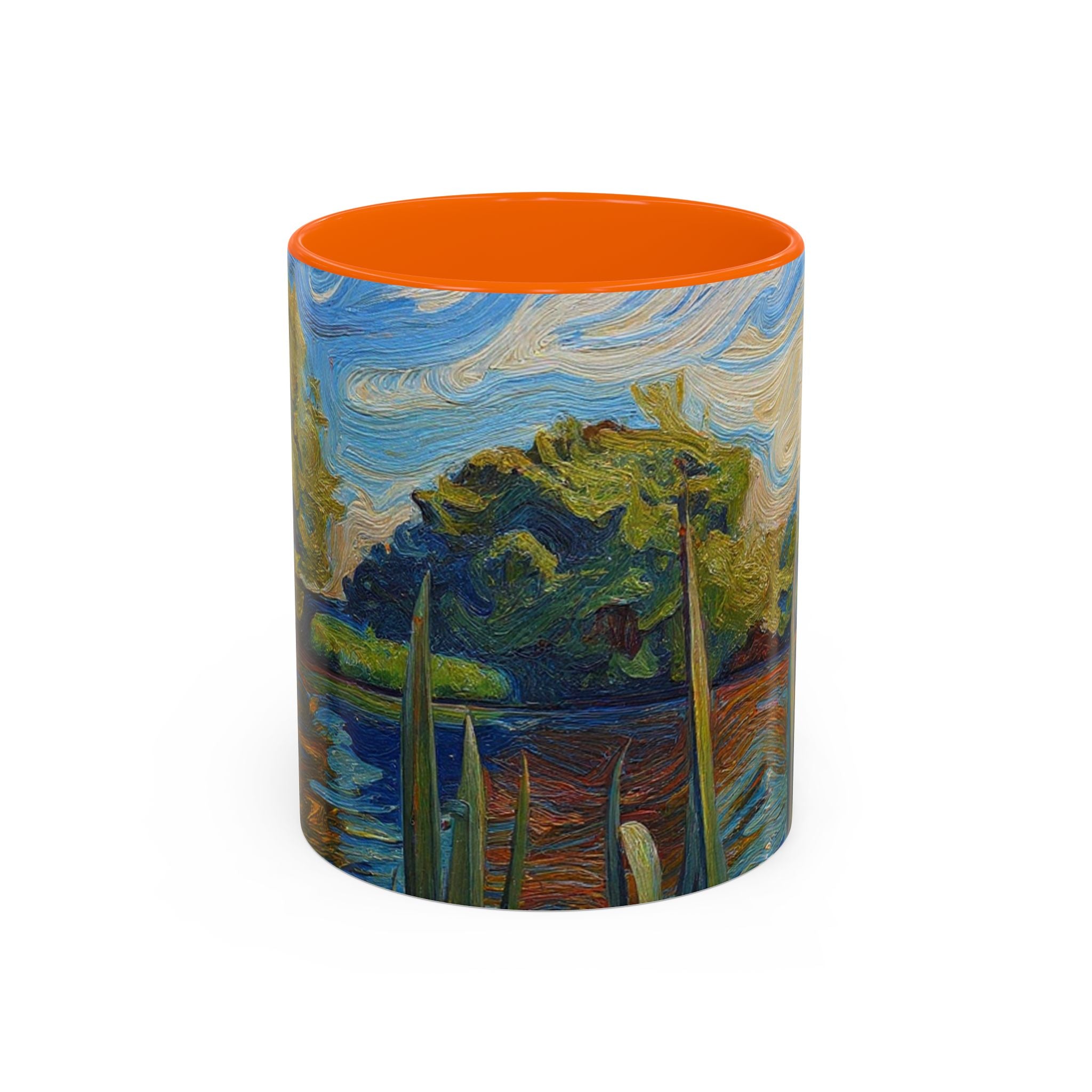 Scenic Lakeside Art Mug — Van Gogh‑Style Nature Coffee Cup (11/15oz)