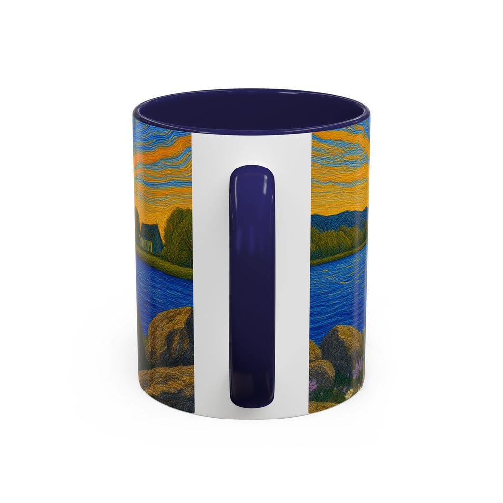Sunset Harbor Art Coffee Mug — Vibrant Seascape Accent Mug (11/15 oz)
