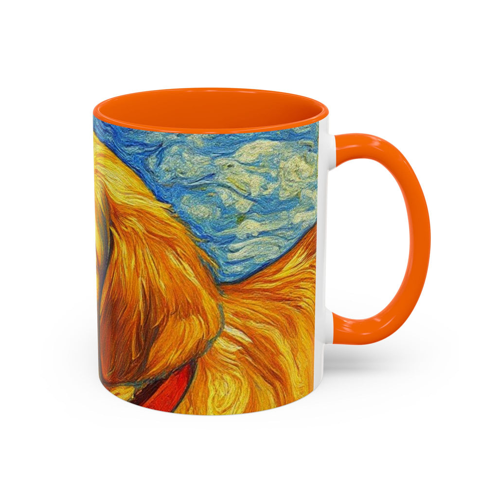 Golden Retriever Art Coffee Mug — Color Accent 11/15oz