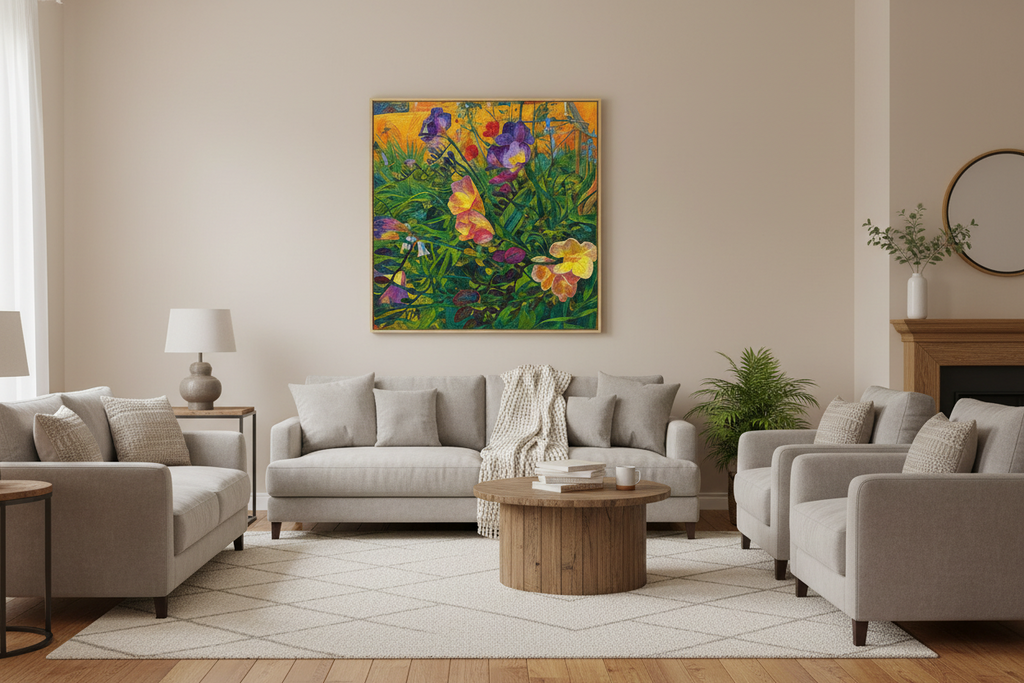 Colorful Freesias – Toile imprimée fleurs colorées
