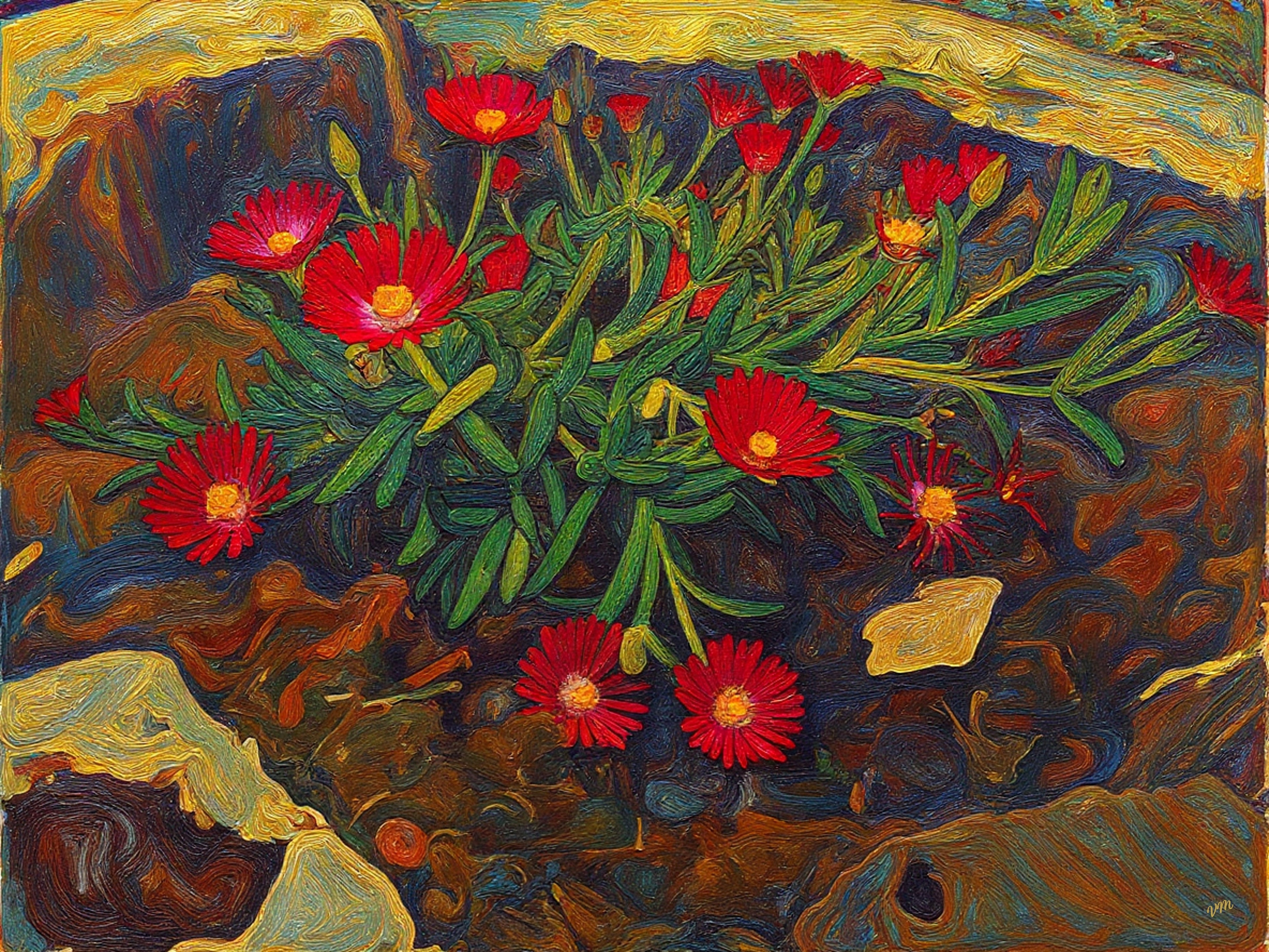 Secret Place – Toile imprimée fleurs sauvages rouges