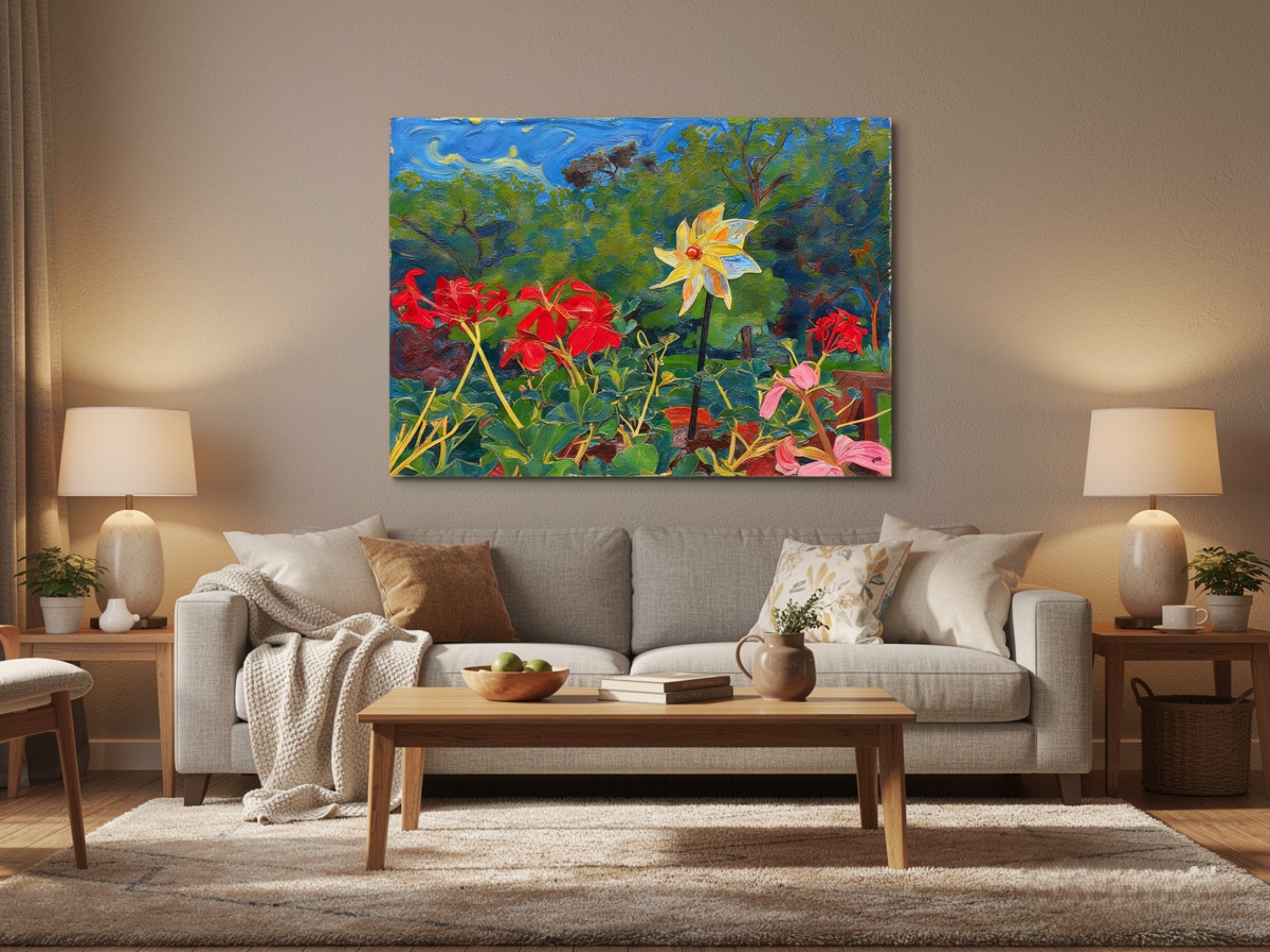 Flowers in the Wind – Toile imprimée fleurs de Bretagne